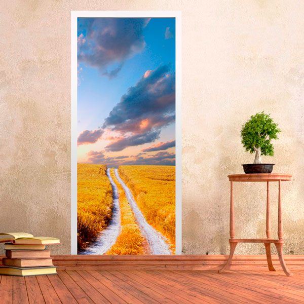 Wall Stickers: Road gate and wheat field