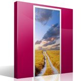 Wall Stickers: Door road and wheat field 7