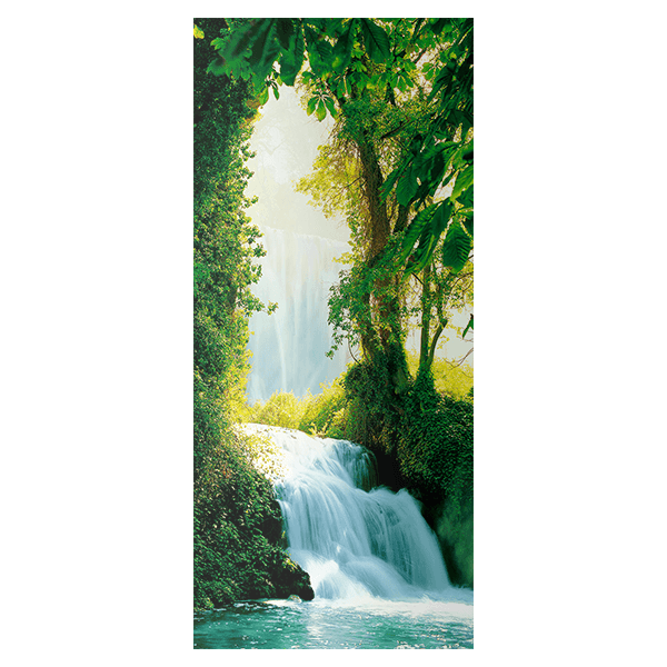 Wall Stickers: Door Stickers Waterfall in the Forest 0