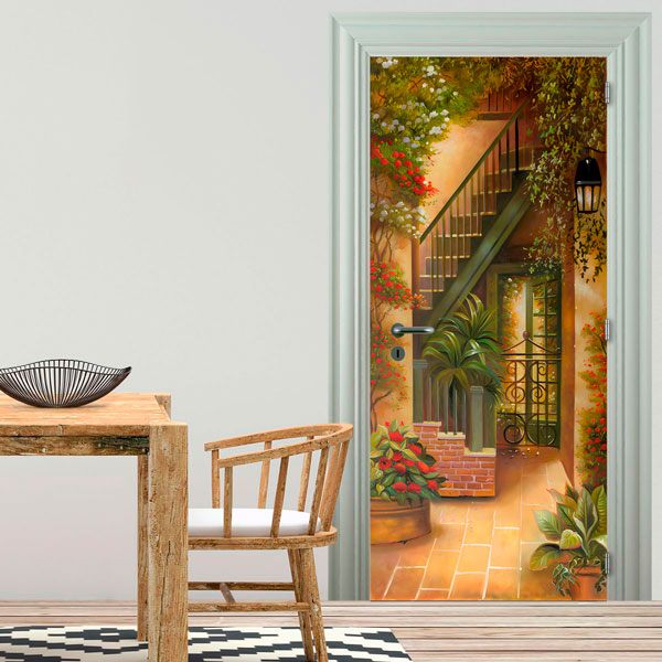 Wall Stickers: Courtyard with plants and flowers