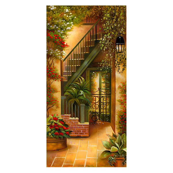 Wall Stickers: Courtyard with plants and flowers