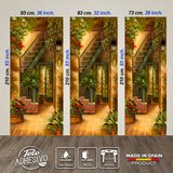 Wall Stickers: Courtyard with plants and flowers 3