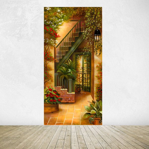 Wall Stickers: Courtyard with plants and flowers