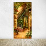 Wall Stickers: Courtyard with plants and flowers 4