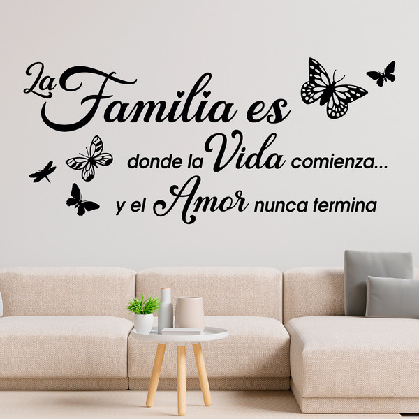 Wall Stickers: Familia es donde la vida comienza 0