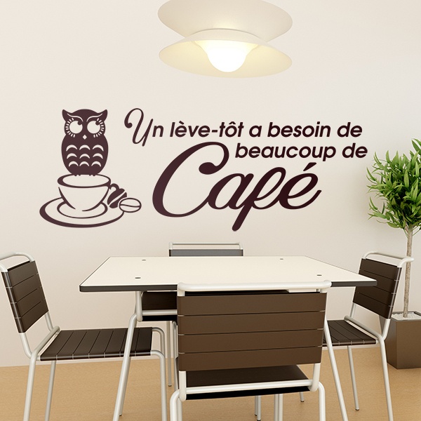 Wall Stickers: Un lève-tôt a besoin de beaucoup de Café
