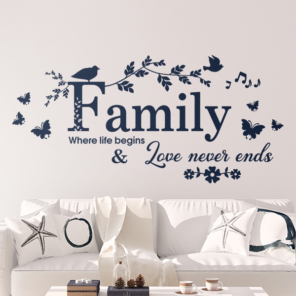 Wall Stickers: Family - Where Life Begins & Love Never Ends