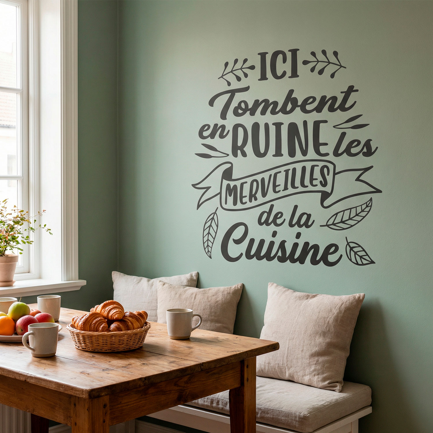 Wall Stickers: Ici Tombent en Ruine les Merveilles de la Cuisine