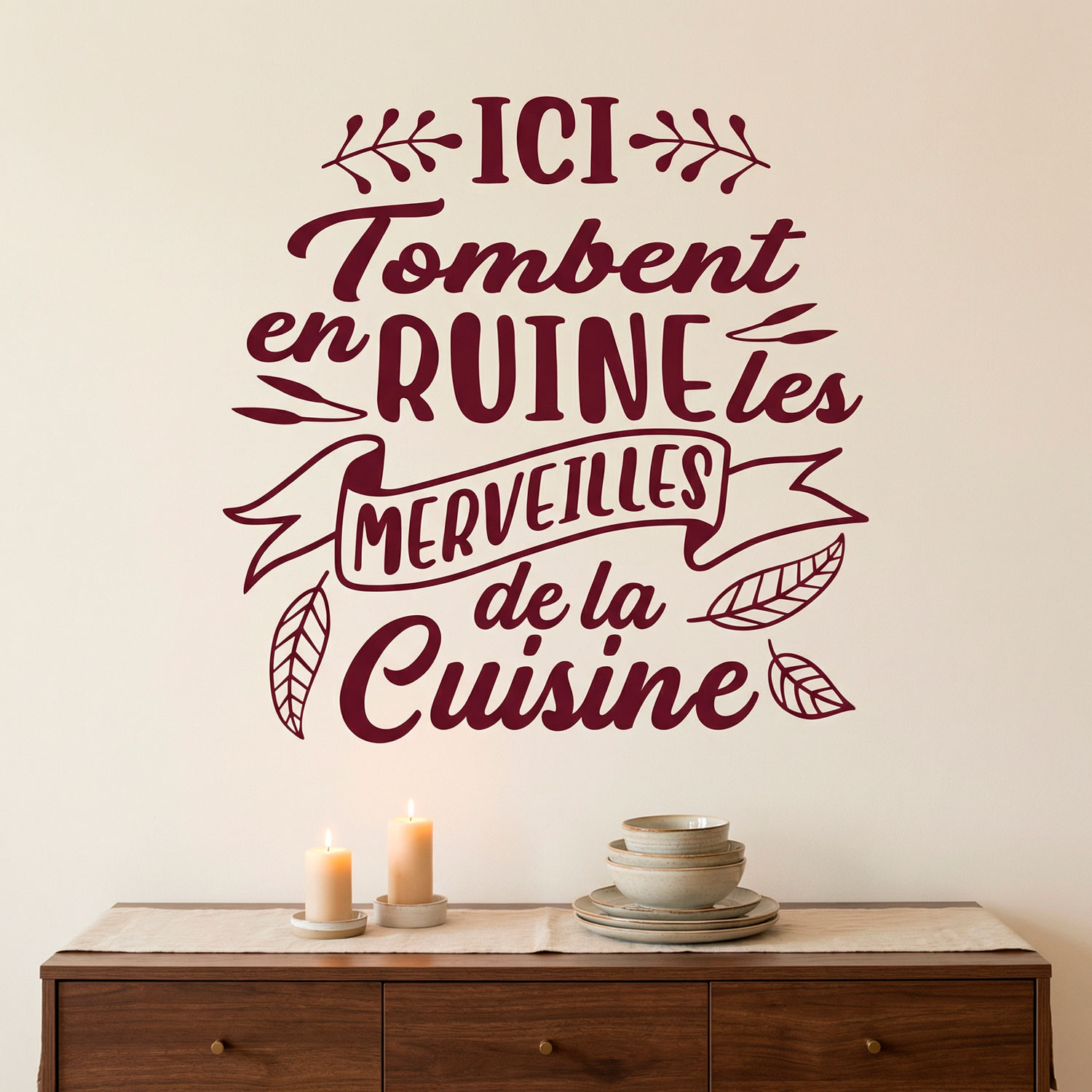 Wall Stickers: Ici Tombent en Ruine les Merveilles de la Cuisine