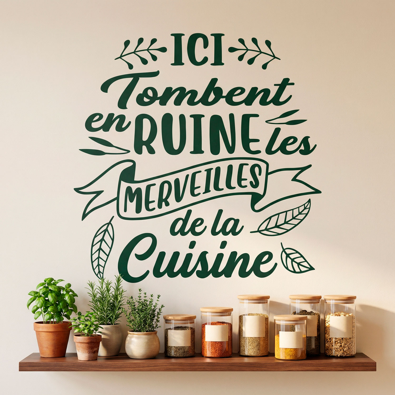 Wall Stickers: Ici Tombent en Ruine les Merveilles de la Cuisine