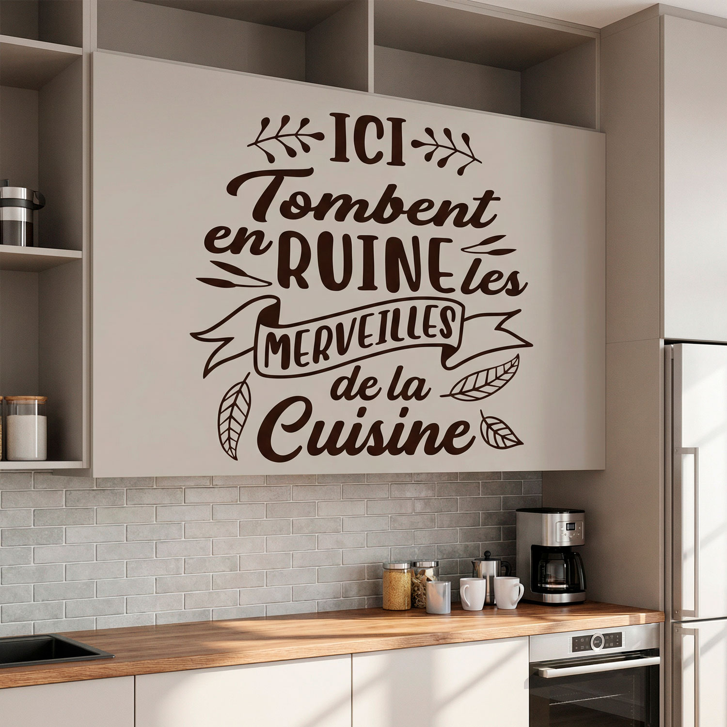 Wall Stickers: Ici Tombent en Ruine les Merveilles de la Cuisine
