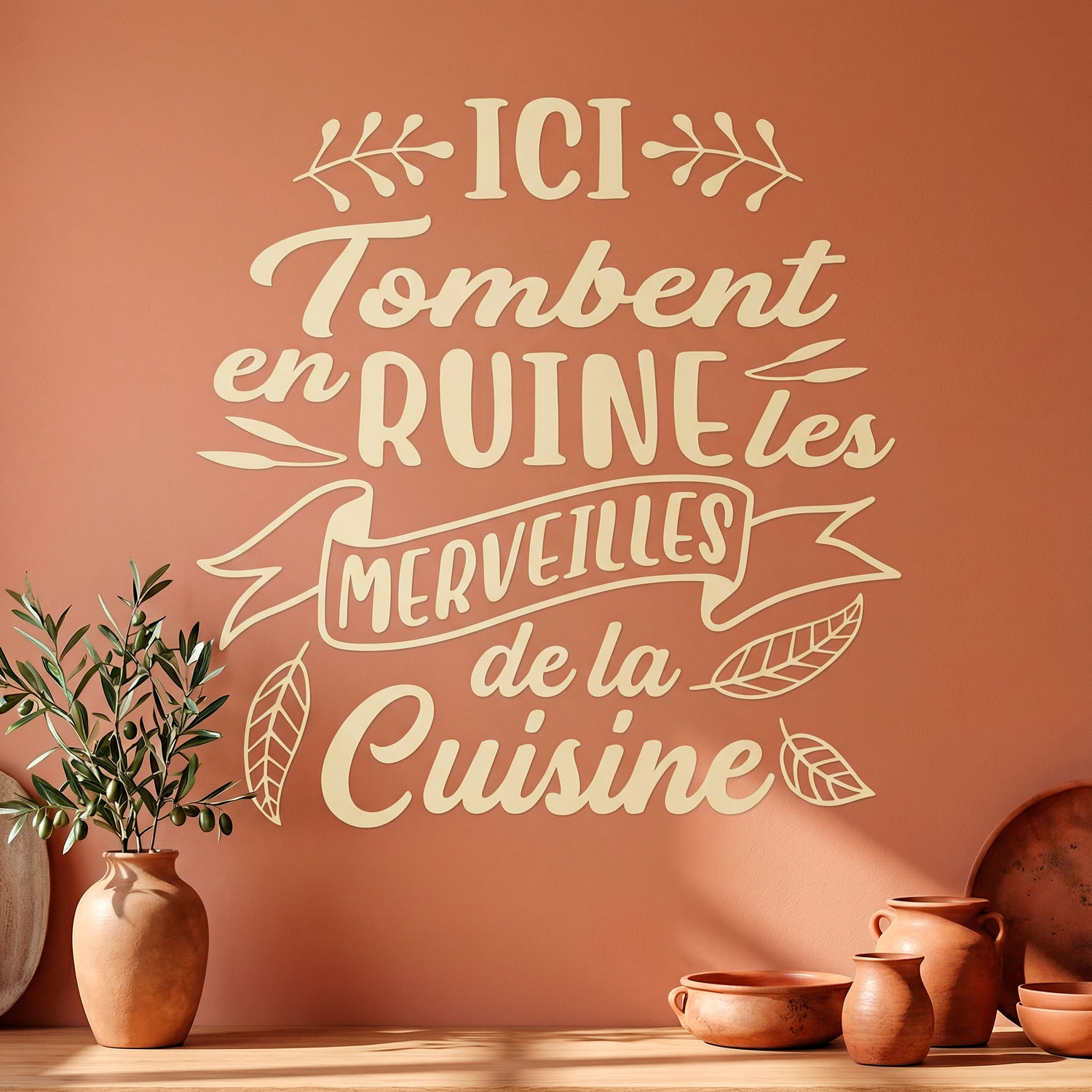 Wall Stickers: Ici Tombent en Ruine les Merveilles de la Cuisine