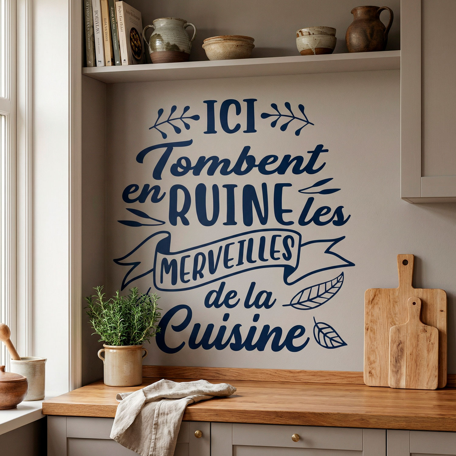Wall Stickers: Ici Tombent en Ruine les Merveilles de la Cuisine