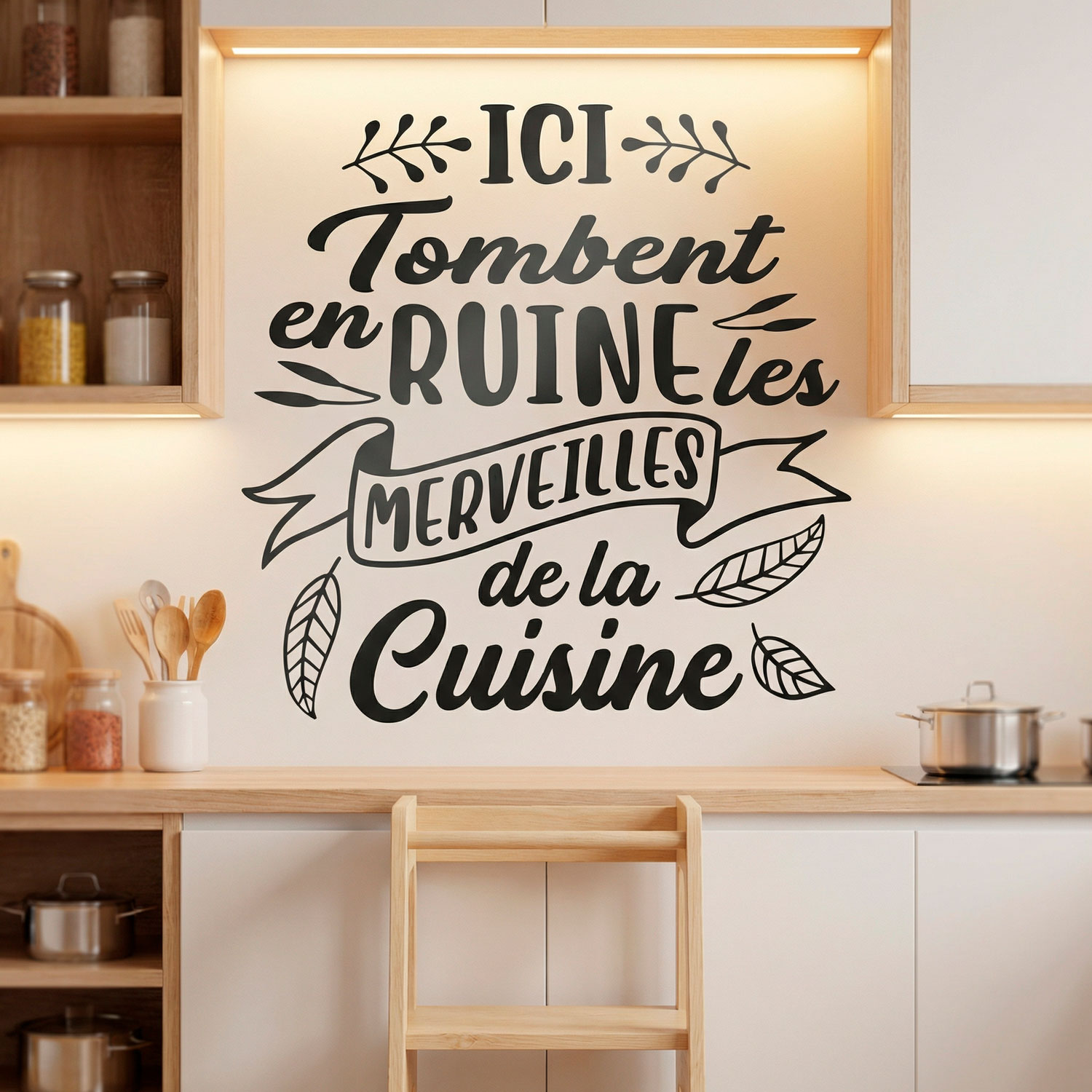 Wall Stickers: Ici Tombent en Ruine les Merveilles de la Cuisine