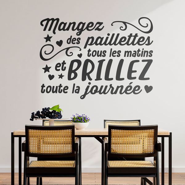 MANGEZ FRENCH LANGUAGE FRANCE WALL QUOTE VINYL DECOR STICKER DECAL STENCIL MURAL