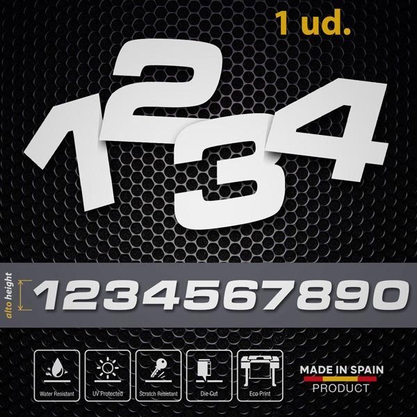 Car & Motorbike Stickers: Numbers Banner 0