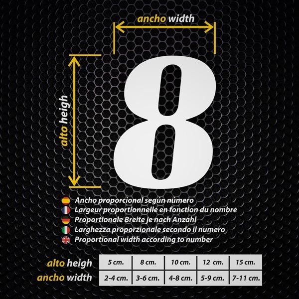 Car & Motorbike Stickers: Numbers Western