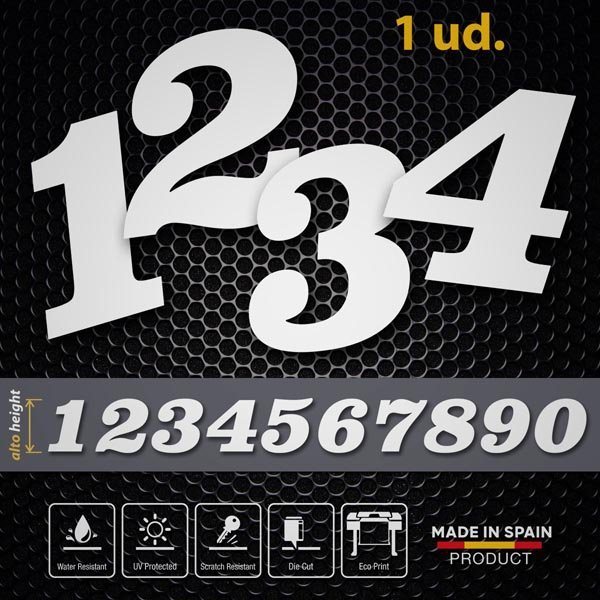 Car & Motorbike Stickers: Numbers Classic 0