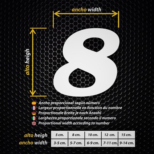 Car & Motorbike Stickers: Classic Numbers