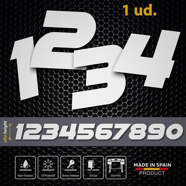 Car & Motorbike Stickers: Numbers Warstar