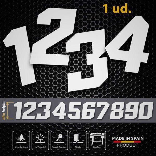 Car & Motorbike Stickers: Hightech Numbers