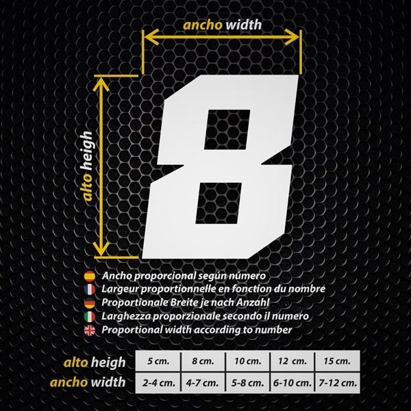 Car & Motorbike Stickers: Hightech Numbers