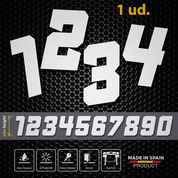 Car & Motorbike Stickers: Numbers Diamono