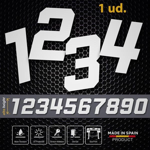 Car & Motorbike Stickers: Numbers Bullet