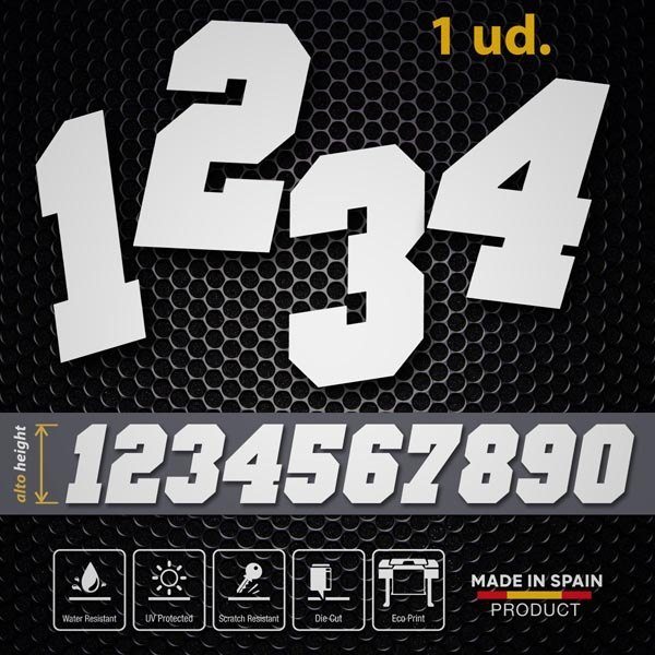 Car & Motorbike Stickers: Numbers Storm 0