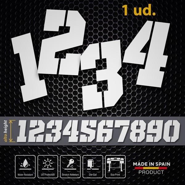 Car & Motorbike Stickers: Numbers Old School