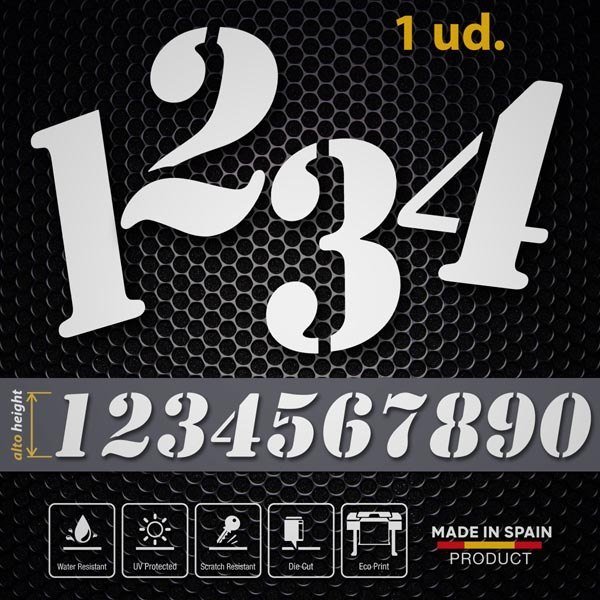 Car & Motorbike Stickers: Numbers Stencil 0