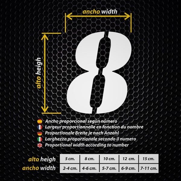 Car & Motorbike Stickers: Numbers Stencil