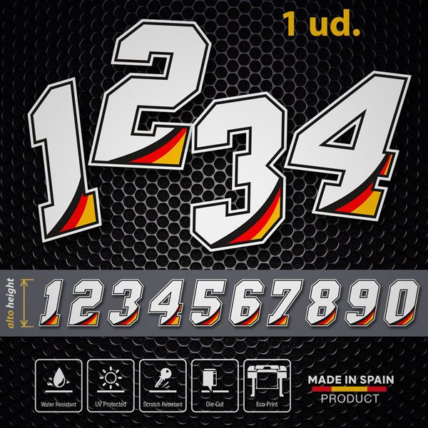 Car & Motorbike Stickers: Numbers German 1