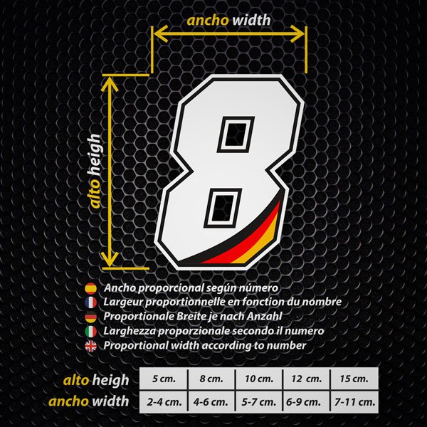 Car & Motorbike Stickers: Numbers German