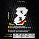 Car & Motorbike Stickers: German Numbers 3