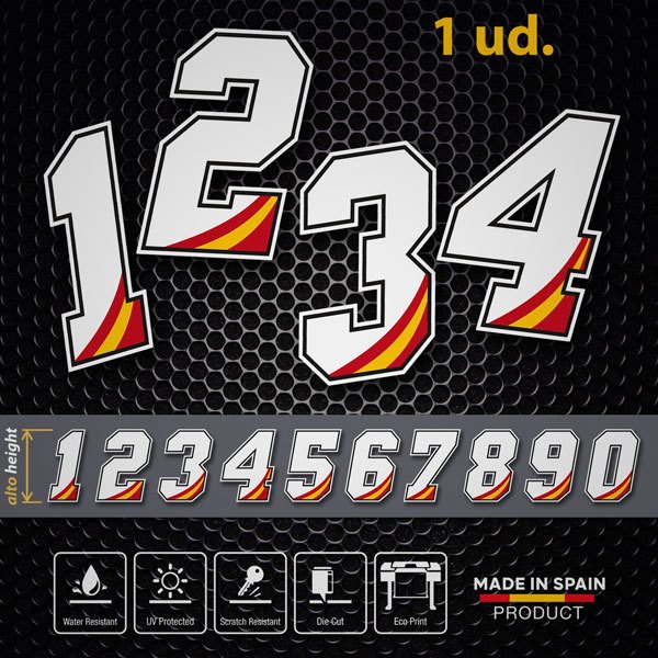 .Stickers .numbers 6" numbers race numbers Sticky  motocross numbers  // 