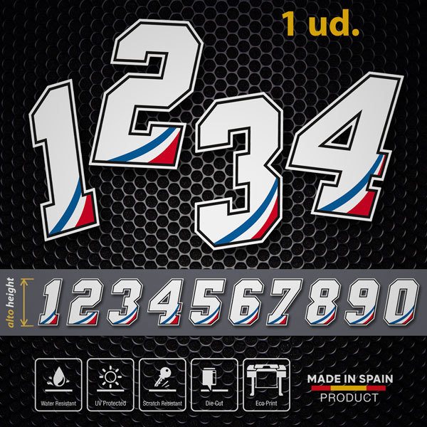 Car & Motorbike Stickers: French Number
