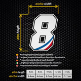 Car & Motorbike Stickers: Numbers French 3