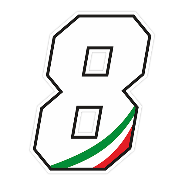 Car & Motorbike Stickers: Numbers Italy 0