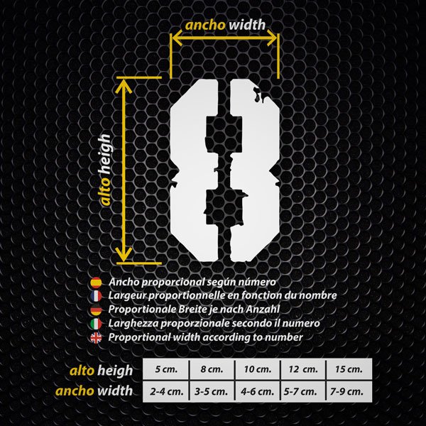 Car & Motorbike Stickers: Numbers sport scratch