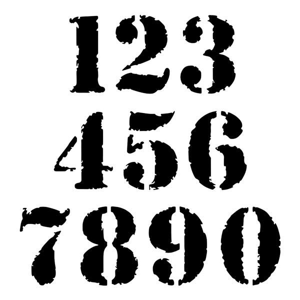 Car & Motorbike Stickers: Numbers Stencil Scratch