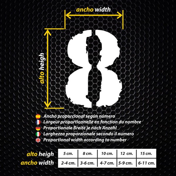 Car & Motorbike Stickers: Numbers Stencil Scratch