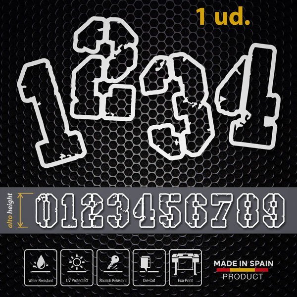 Car & Motorbike Stickers: Numbers sport scratch border