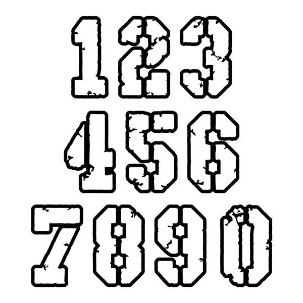 Car & Motorbike Stickers: Numbers sport scratch border