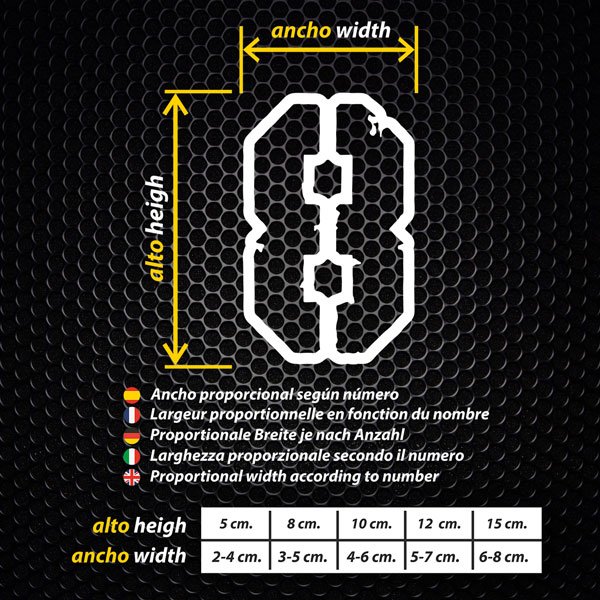 Car & Motorbike Stickers: Numbers sport scratch border