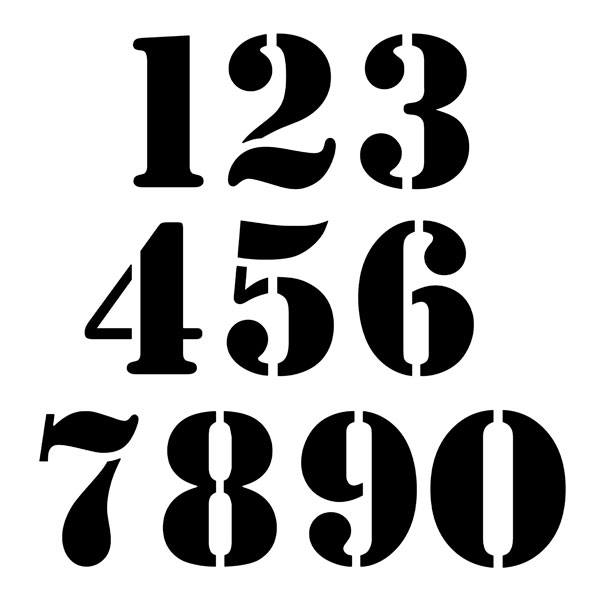 Car & Motorbike Stickers: Numbers old stencil