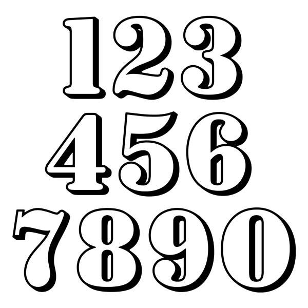 Car & Motorbike Stickers: Numbers old stencil border