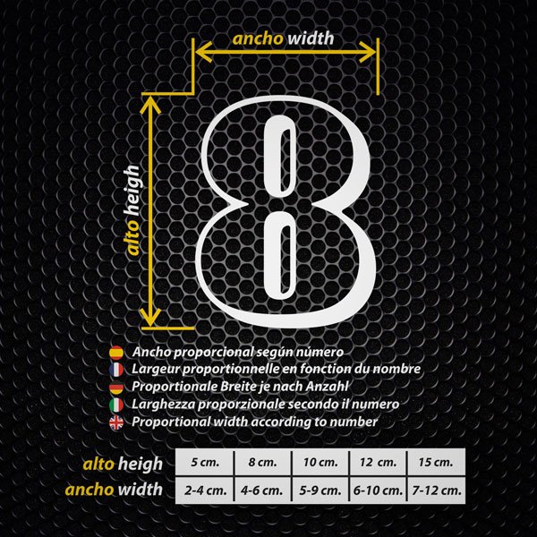 Car & Motorbike Stickers: Numbers old stencil border