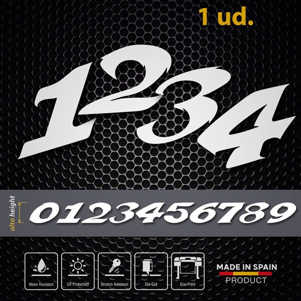 Car & Motorbike Stickers: Numbers speed