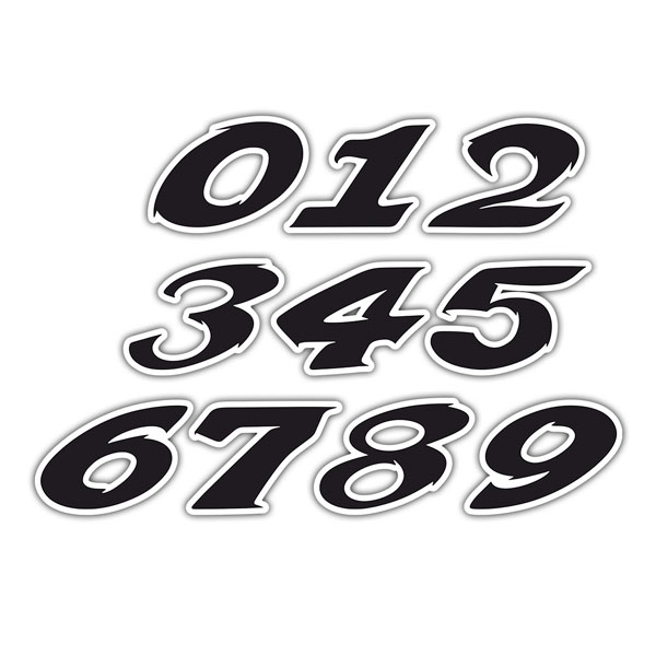 Car & Motorbike Stickers: Numbers speed black